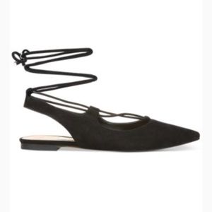 NIB Franco Sarto Snap Lace-Ups Flats Suede Sz 7.5